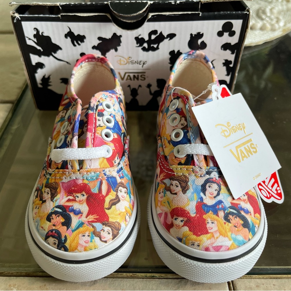 Authentic Disney Multi Princess Vans Shoes New With Box And Tag Toddler Girls